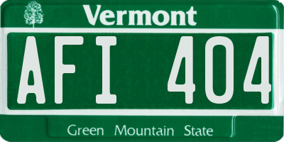 VT license plate AFI404