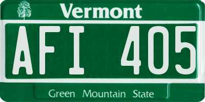 VT license plate AFI405