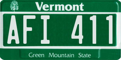 VT license plate AFI411