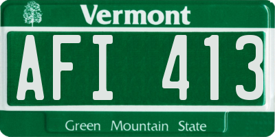 VT license plate AFI413