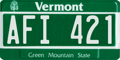 VT license plate AFI421