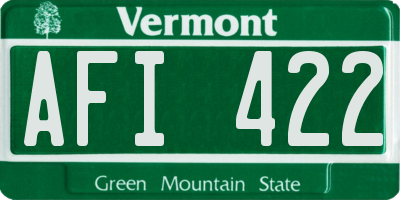 VT license plate AFI422