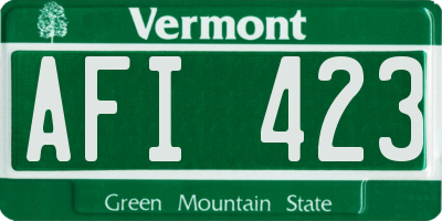 VT license plate AFI423