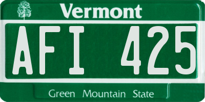 VT license plate AFI425