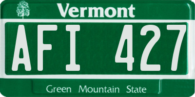VT license plate AFI427