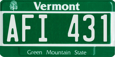 VT license plate AFI431
