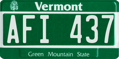 VT license plate AFI437