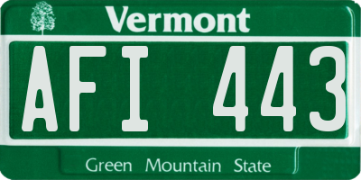 VT license plate AFI443