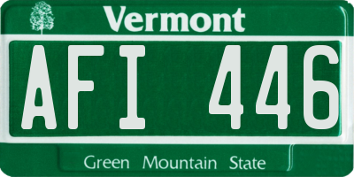 VT license plate AFI446