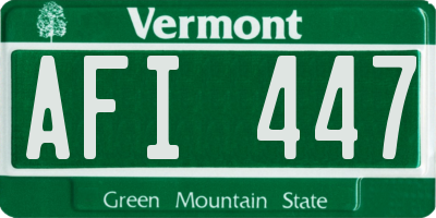 VT license plate AFI447
