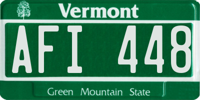 VT license plate AFI448