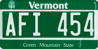 VT license plate AFI454