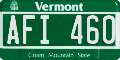 VT license plate AFI460
