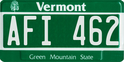 VT license plate AFI462