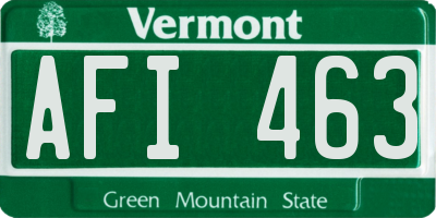 VT license plate AFI463