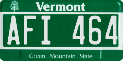 VT license plate AFI464