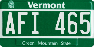 VT license plate AFI465