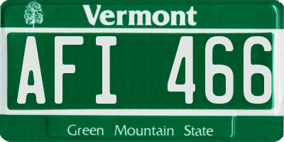 VT license plate AFI466