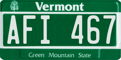 VT license plate AFI467