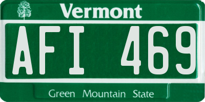 VT license plate AFI469