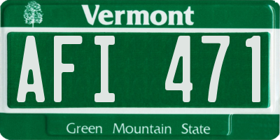 VT license plate AFI471