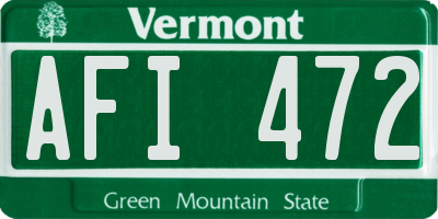 VT license plate AFI472
