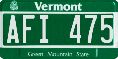 VT license plate AFI475