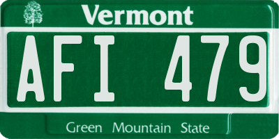 VT license plate AFI479