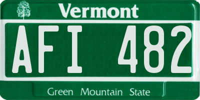 VT license plate AFI482