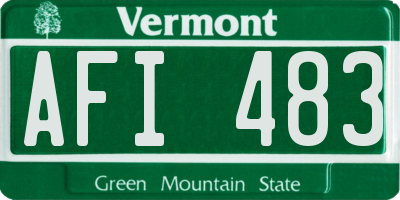 VT license plate AFI483