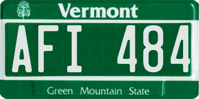 VT license plate AFI484