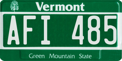 VT license plate AFI485