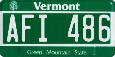 VT license plate AFI486