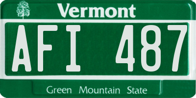 VT license plate AFI487