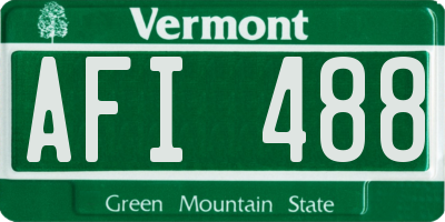VT license plate AFI488