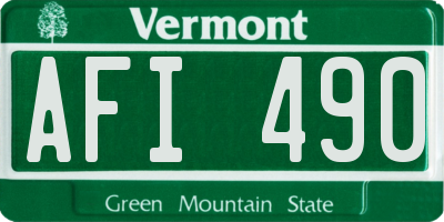 VT license plate AFI490