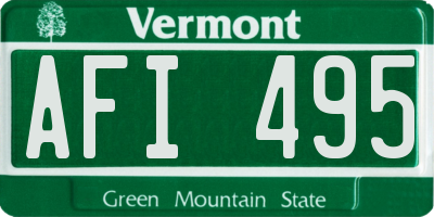 VT license plate AFI495