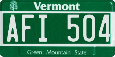 VT license plate AFI504