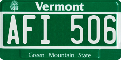 VT license plate AFI506