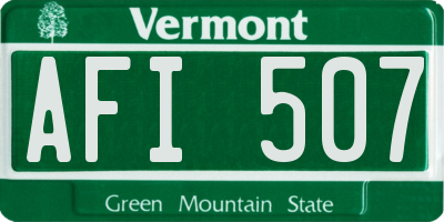 VT license plate AFI507