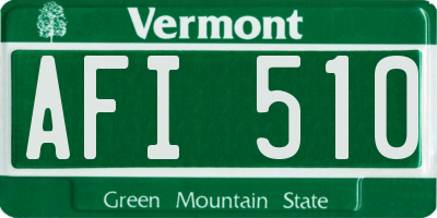 VT license plate AFI510