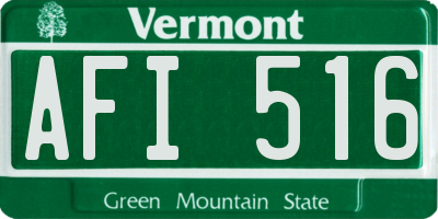VT license plate AFI516