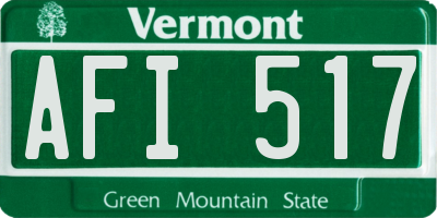 VT license plate AFI517
