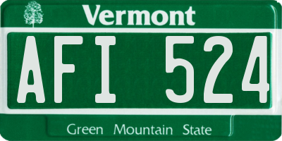 VT license plate AFI524