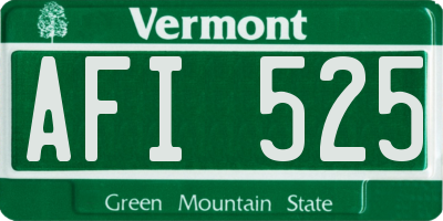 VT license plate AFI525