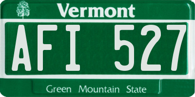 VT license plate AFI527
