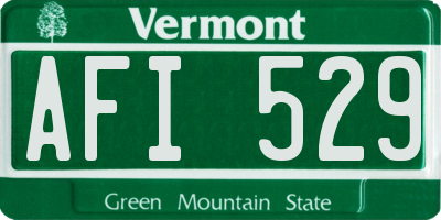 VT license plate AFI529
