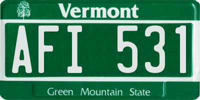 VT license plate AFI531