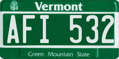 VT license plate AFI532