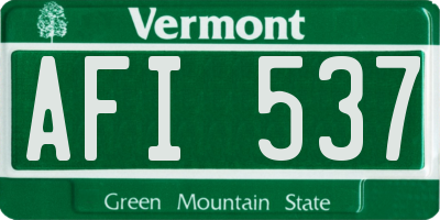 VT license plate AFI537